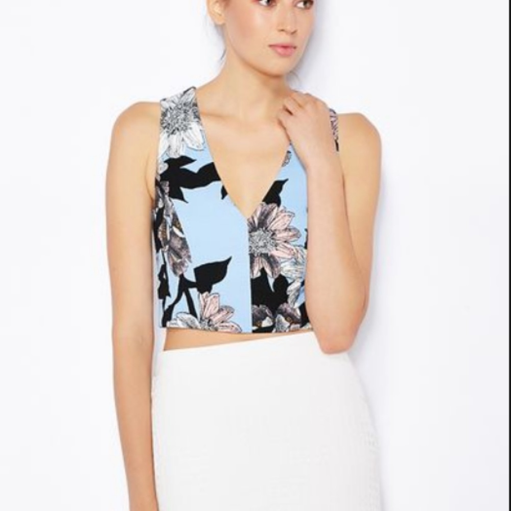 Miss Selfridge Floral Print Crop Top